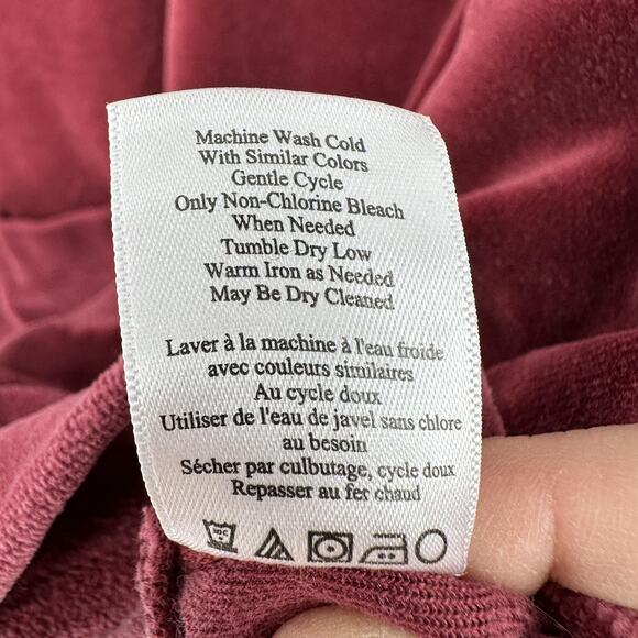 Coldwater Creek Pullover Womens XL Burgundy Cowl Neck Velour Tunic Pockets Comfy - Picture 8 of 10